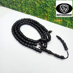 tasbih kayu kelor hitam motif marjan