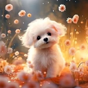 HUACAN Full Kits Diamond Mosaic Dog Animal Fantasy Diamond Painting Flower Full Square Round Drill Wall Art Decor Rhinestones