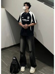 Áo Thun Tay Ngắn Mùa Hè Cleanfit American Hip Hop Cổ Tròn in Chữ Phong Cách Đường Phố Thường Ngày Cho Nam