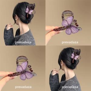 Elegant Embroidered Butterfly Hair Clip Vintage Style Shark Bite Half up Travel Hair Accessory Spring Season Outdoor Gear