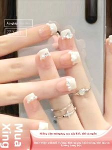 MONLEYTA | Nhựa móng tay thời trang mùa thu đông mới 2025 Nhựa móng tay dài và ngắn hoàn chỉnh Móng tay giả có thể mang được