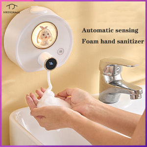 HKStorage Máy Rửa Tay Máy Rửa Tay Bọt Cảm Ứng Tự Động Máy Đựng Xà Phòng Cảm Ứng Gắn Tường Không Đục Lỗ Gia Dụng
