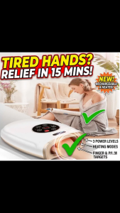 [SG Stock] Electric Hand Massager with Therapy Heat | 6-Mode Air Compression Pressure Point Therapy | Rechargeable Reflexology Massager for Palm & Finger Relief