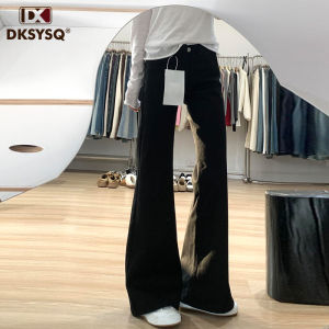 Low Waist Flared Jeans Womens Fleece Lined Bootcut Pants Casual Style mid Stretch Slimming Effect Floor Length Trousers