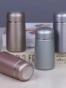 Korean Style Portable Mini 304 Stainless Steel Vacuum Insulated Tea Cup with Tea Strainer Travel Outdoor Large Belly Cup