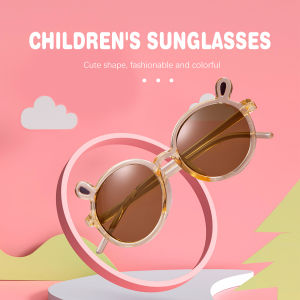 OQ BOGA 7 Styles Fashion Rabbit Ears Frame Round Lens Kids Sunglasses Children Outdoor Eye Protection Eyewear