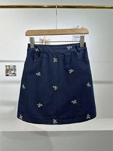 Váy Ngắn Chữ a Thêu Cạp Cao Phong Cách Hàn Quốc Cho Nữ Mùa Xuân Hè Váy Ngắn Chữ a Dáng Rộng Thắt Nơ Dễ Thương Đi Làm