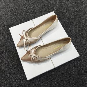 French Style Flat Bottom Shoes Womens Small Fragrance Wind 2025 Autumn Pointed Toe Butterfly Knot Light Mouth Gourd Shoes Spring New Flat Heel Fairy Single Shoes