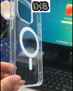 IXB iP 16 pro / max / IP 15 pro max / 14 wireless magnetic cover transparent Clear hard acrylic hard shockproof phone case