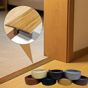1pc 1mX5cm Self Adhesive T-shaped Wooden Floor Strip Gap Transition Strip Door Crossing Threshold Strip Seam Edge Strip