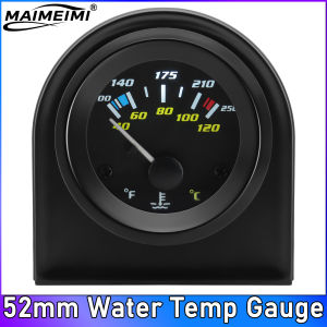 RYSJM | 2" 52mm Car Water Temp Gauge 40-120 Celsius/100-250 Fahrenheit Pointer Auto Water Temperature Temp Meter White Led 12V Auto
