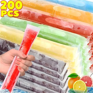 200x Summer Disposable Ice Popsicle Bags for DIY Ice Cream Pops Fruit Juice Smoothies Yogurt Mold Bag with Zipper Seal Packaging Bags