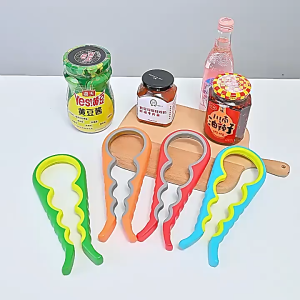 Dụng cụ mở nắp chai chống trượt 4in1 mở chai bốn vị trí dụng cụ vặn nắp hộp mở nắp chai các