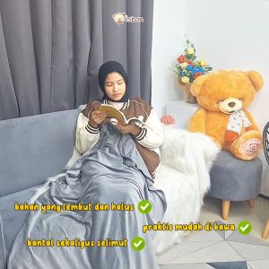 Balmut Bantal Selimut Karakter Kepala Husky Warna Abu Abu Cocok Untuk Traveling  Bahan Halus Non Alergi By Istana Boneka