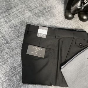 Quần âu nam kẻ sọc 2 màu polido chất liệu bamboo co giãnthoải mái kiểu dáng lịch lãm slimfit phù hợp dễ phối