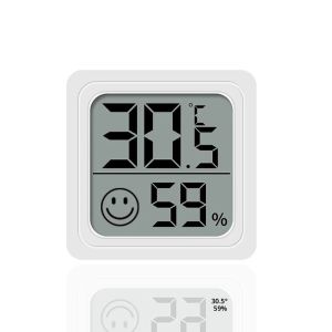 เครื่องวัดอุณหภูมิขนาดเล็กเครื่องวัดความชื้นในร่มในครัวเรือนพร้อมจอแอลซีดีอิเล็กทรอนิกส์ดิจิตอลเครื่องทำความเย็นอุณหภูมิสมาร์ทเซ็นเซอร์ความชื้นในบ้าน
