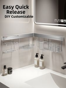 ERMO | Wall-Mount Drill-Free Quick Assembly Bathroom Shelf