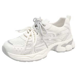 Josiny | Thick Sole Elevating White Womens Casual Shoes