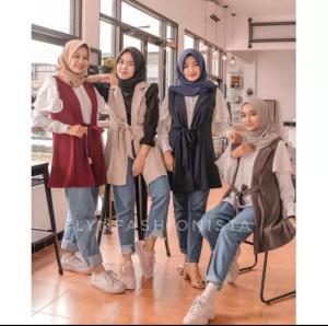 LYNFASHIONISTA-OUTER CARDIGAN WANITA MUSLIMAH MURAHTALI PINGGANG/GRETA