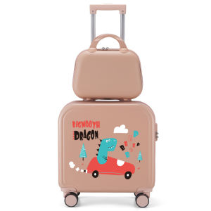 กระเป๋าเดินทางขนาดเล็ก18นิ้วสำหรับเดินทางของผู้หญิงมีล้อเงียบกระเป๋ากระเป๋าเดินทางกลิ้งได้แบบเข็นล็อครหัส Gratis Ongkir