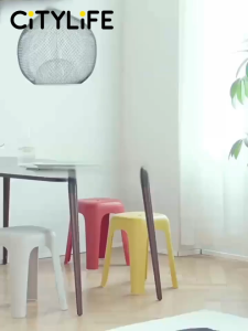 Citylife Plastic Stool Stackable Simple Chair Stackable Living Room Dining Stool PP Material - (Hold Up To 120kg)