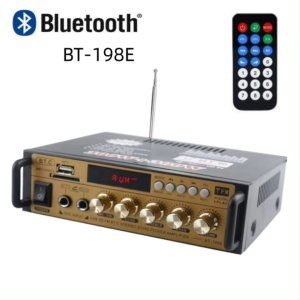 เครื่องขยายเสียง 600W สเตอริโอHIFI ไร้สายบลูทูธ วิทยุ FM amplifier  USB แฟลชไดรฟ์ SD CARD มินิ 2CH จอแสดงผล LCD BT-198E