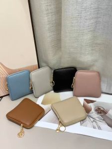 Multi-Purpose Square Mini Makeup Pouch / Napkin Holder / Coinpurse Wallet PU Leather with Heart Chain