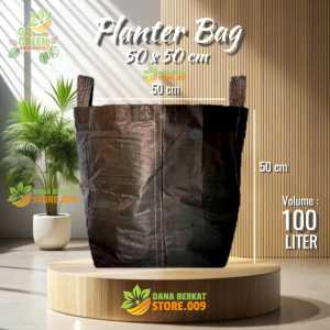 [ Planter Bag 100 Liter | Warna Hitam | Bahan Terpal Import | Ukuran 50x50 cm | 1 Pcs ]