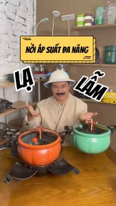 Nồi áp suất bí ngô dung tích 8L chất liệu chống dính cao cấp dùng được cho mọi loại bếphầm cháo hầm gà tiện dụng