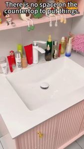 ZiinLife Bathroom Storage Rack Punch-free Acrylic Suction Cup Storage Holder for Bathroom Kitchen