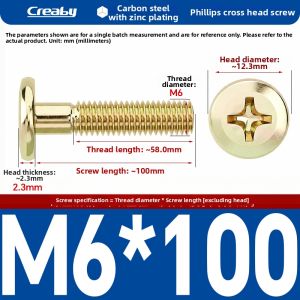 Creaby | Nickel-plated Color-zinc Flat Head Phillips Cross-drive Round Head Screws
