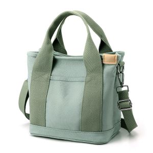 GStar【Ready Stock】Japanese Style Canvas Crossbody Bag Casual Small Double Handle Handbag Bucket Bag Multi-Compartment Lunch Bag