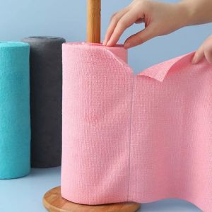 20pcs/Roll Microfiber Tear-Towel Roll Reusable Cleaning RagMulti-Purpose Dishwashing Towels For Tableware Double