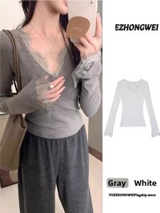 2026 New Spring Fashion Stylish Versatile Youthful Purity V-Neck Long Sleeve T-Shirt