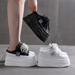 Womens Casual Breathable Mesh Slip-On Sandals High Heel Padded Footbed Summer Outdoor Wear Thick Bottom 10-14cm