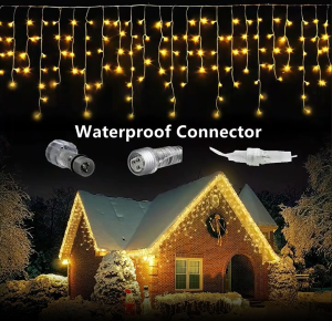 Street Garland On The House Christmas Decorations Ornaments LED Festoon Icicle Curtain Light Droop 0.3m-0.5m EU Plug New Year