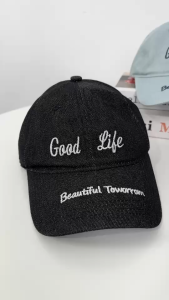 หมวกแก๊ปเบสบอลผ้ายีนส์ ปัก Good Life  มี 3 สี 140