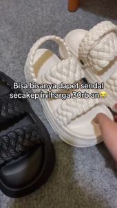 Sandal jelly wedges wanita flatfrom dewasa Eva rubber ringan