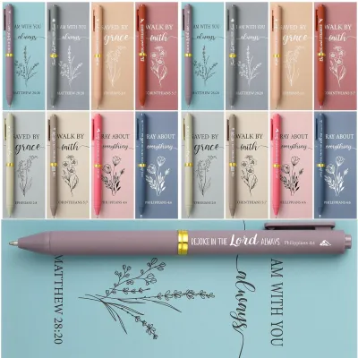 8/16/24 Sets Inspirational Pens With Card Christian Scripture-Themed Round Stylus Gift For colleague/Staff/Nurse Fashion Edition