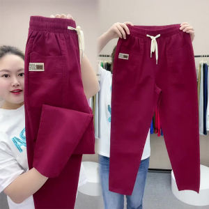 Cotton and Linen European Goods Casual Pants for Women New Summer New Arrival Ankle-Tied Loose Trendy Thin Straight-leg Radish Harem Trousers