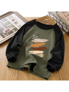 Mùa Thu Mùa Đông Kích Thước Lớn Spliced Vai Tay In Hình Nguyên Chất Cotton Vải Bông Nam Thoải Mái Rộng Rãi Áo Thun Đế Áo Sơ Mi Áo Thời Trang