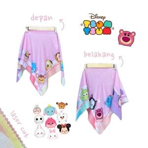 Voal Printing Anak Motif Tsum-Tsum / Hijab Anak Motif Lucu