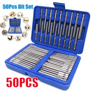 50pcs 75mm Extra Long Reach Bit Set Security Screwdriver Bits Multi-specification Torx Star Hex Spline Bit Durable Multi-specification Electric Screwdriver Set