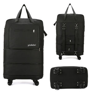 MLZH | Foldable Wheeled Travel Bag with Shoulder Straps Large Capacity