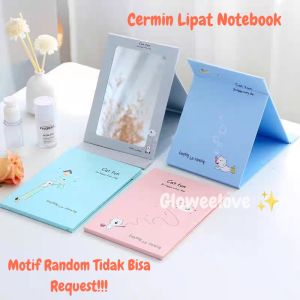 Kaca Lipat Rias Model Buku Cermin Karakter Lipat Notebook Portable Kaca Travel