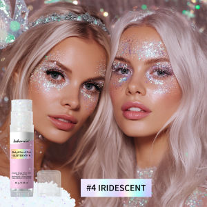Shiny Glitter Gel Stick Highlighter Sparkling Sequins Pearl White Pink Eyeshadow Face Body Brighten Makeup for Stage & Daily L