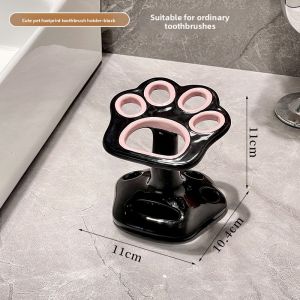 Ceramic Toothbrush Holder Bathroom Washstand Cute Toothbrush Base Luxury Toothpaste Holder Bathroom Organizer Cartoon Style