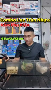 Combo Lọc Tràn Nhựa 45x13x13cm Kèm Phụ Kiện Lọc (Lọc Cứng Cáp Chắc Chắn)