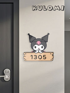 New Arrival Cute Hello Kitty Acrylic Cartoon Home Decor Door Number Plate Indoor Entrance Signboard Room Number Plaque