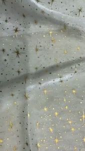 Glitter Shiny Bronzing Star Moon Organza Fabric Gilded Crepe Tulle DIY Sewing Crafts Wedding Birthday Party Backdrop Decoration